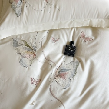 JoJo Home XH50-11, ivoire cu broderie florală, detaliu 3
