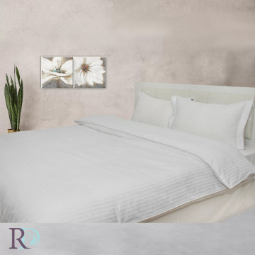 Lenjerie de pat Raye, 100% bumbac satin, alb, Roxyma Dream – fotografie de prezentare a produsului