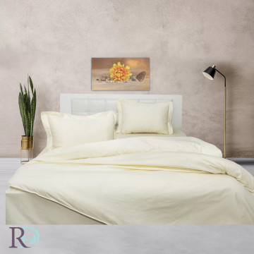 Lenjerie de pat uni, 100% bumbac satin, crem, Roxyma Dream – fotografie de prezentare a produsului