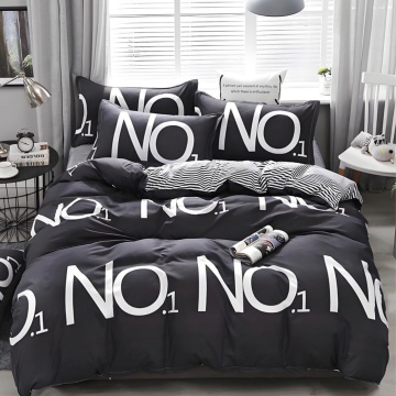 Lenjerie Pat Policotton 4 Piese | Johnny Home | No.1 Black | Negru | 200×230 cm