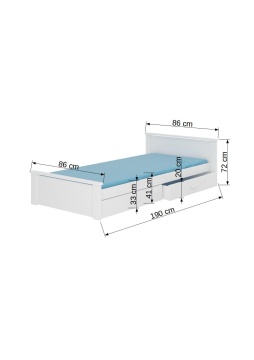 Pat copii ADRK ALDEX – 80x180 cm – PAL laminat 16 mm – vedere generală a produsului