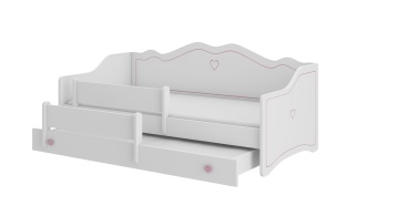 Pat copii ADRK EMKA II Pink – 80x160 cm – Alb / Roz – vedere generală a produsului