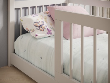 Pat copii ADRK Graja House – 70x140 cm – Alb – vedere generală a produsului