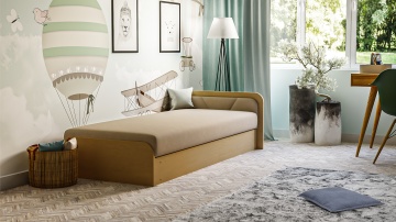 Pat ELTAP Parys, 80x190 cm, bej, Alova 66 BONELL INTEGRATĂ – fotografie de catalog a modelului – cadru alternativ al produsului