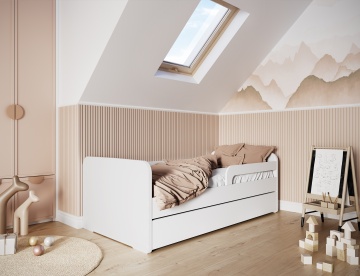 Pat pentru copii ELTAP Duuli, with a mattress, 80x160 cm, alb – prezentare a produsului dintr-un alt cadru