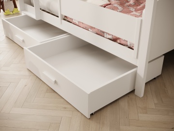 Pat supraetajat ADRK copii Jori – 80x170 cm – Alb – vedere generală a produsului – cadru alternativ al produsului