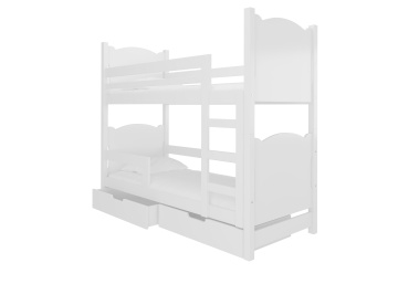 Pat supraetajat ADRK copii MARABA – 75x180 cm – Alb – fotografie de catalog a modelului
