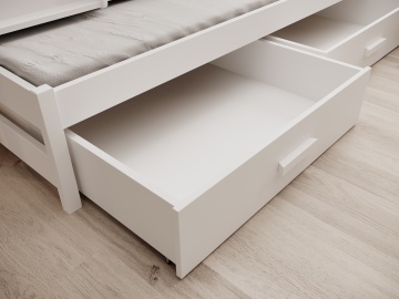 Pat supraetajat ADRK pentru 3 persoane Leia – 90x200 cm – Alb – vedere generală a produsului