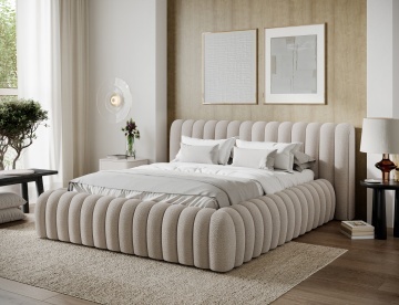 Pat tapițat ELTAP Carilla Bed, 140x200 cm, bej, Royal 18 – imagine de prezentare din galeria produsului