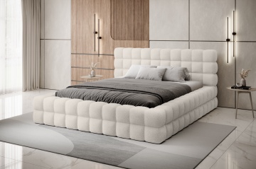 Pat tapițat ELTAP Dizzle Bed, 140x200 cm, alb, Jaffray 01 – fotografie de catalog a modelului
