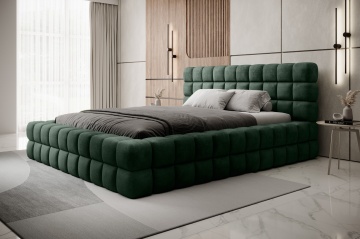 Pat tapițat ELTAP Dizzle Bed, 140x200 cm, verde, Amore 35 – prezentare vizuală a designului