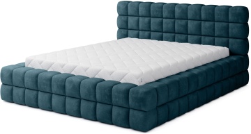 Pat tapițat ELTAP Dizzle Bed, 180x200 cm, albastru, Amore 40, CU SOMIERĂ METALICĂ, Mecanism pe gaz, CU LADĂ