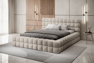 Pat tapițat ELTAP Dizzle Bed, 180x200 cm, bej, Royal 18 – prezentare finală din galeria produsului