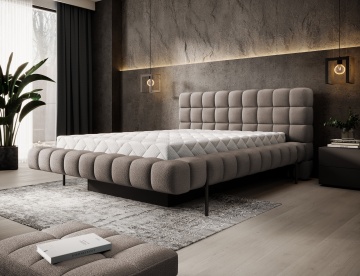 Pat tapițat ELTAP Magentta, 160x200 cm, maro, Amore 20 – prezentare vizuală a designului