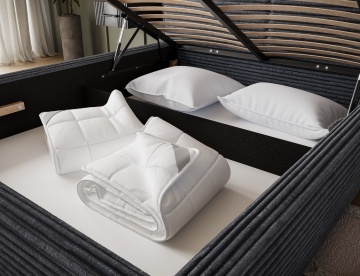 Pat tapițat ELTAP Pesillo Bed, 140x200 cm, gri închis, Modullo 04 – vedere suplimentară a modelului