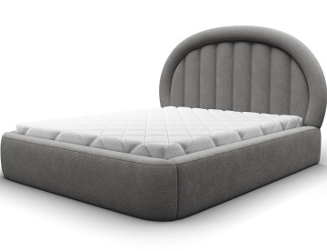 Pat tapițat ELTAP Tapedo Bed, 140x200 cm, gri, Amore 04, CU SOMIERĂ METALICĂ, Mecanism pe gaz, CU LADĂ