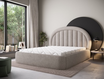 Pat tapițat ELTAP Tapedo Bed, 180x200 cm, bej, Royal 18 – prezentare vizuală a designului