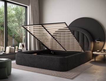 Pat tapițat ELTAP Tapedo Bed, 180x200 cm, gri închis, Royal 05 – fotografie suplimentară de catalog