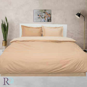 Lenjerie de pat cu 2 fețe Svetlo, 100% bumbac satin, bej / crem, Roxyma Dream