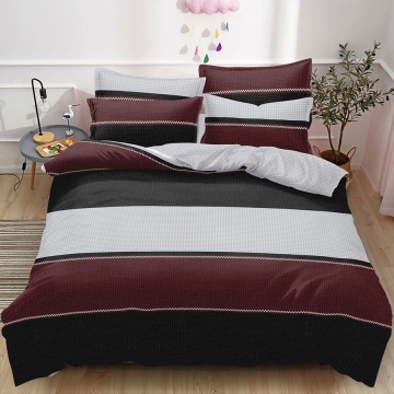 Lenjerie de pat cu cearceaf cu elastic, 6 piese, policoton, 200x230 cm, T122