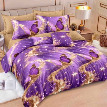 Lenjerie de pat dublă din policoton, 6 piese, 200x230 cm, R60-636