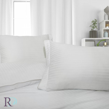 Lenjerie de pat Raye, 100% bumbac satin, alb, Roxyma Dream – imagine de catalog a produsului