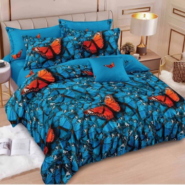 Lenjerie Finet 6 Piese Albastru | Orange Blue Monarch | Johnny Home
