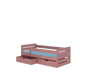 Pat copii ADRK BEMMA – 80x180 cm – Roz – fotografie de catalog a modelului – cadru alternativ al produsului