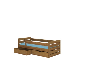Pat copii ADRK BEMMA – 90x200 cm – Stejar – fotografie de catalog a modelului – cadru alternativ al produsului