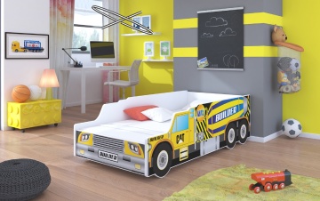 Pat copii ADRK BUILDER – 80x160 cm – cu somieră inclusă