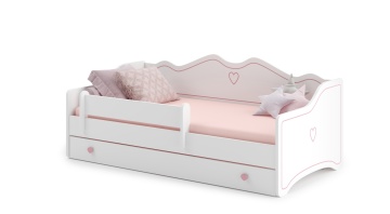 Pat copii ADRK EMKA Pink – 80x160 cm – Alb / Roz – fotografie de catalog a modelului