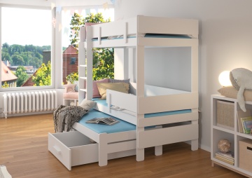 Pat copii ADRK ETAPO – 80x180 cm – Alb / Sonoma – imagine de prezentare din galeria produsului – cadru alternativ al produsului