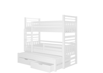 Pat copii ADRK HIPPO – 90x200 cm – Alb – fotografie de catalog a modelului – cadru alternativ al produsului