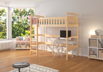 Pat copii ADRK MIAGO – 90x200 cm – cu somieră inclusă – Pin – SKU CH-Mia-PINE-208-E1628