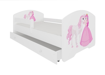 Pat copii ADRK PEPE – 80x160 cm – Alb – prezentare tehnică sau de produs