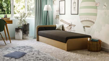 Pat ELTAP Parys, 80x190 cm, negru, Sawana 14 BONELL INTEGRATĂ – prezentare finală din galeria produsului