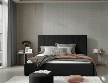 Pat tapițat ELTAP Audrey, 140x200 cm, negru, Soft 11 – prezentare vizuală a designului – cadru alternativ al produsului