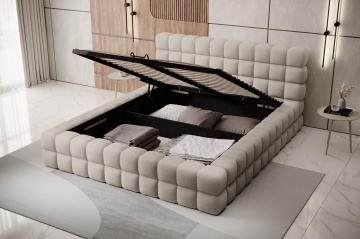 Pat tapițat ELTAP Dizzle Bed, 140x200 cm, bej, Royal 20 – imagine suplimentară din galeria modelului