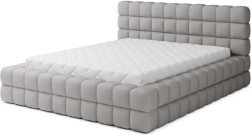 Pat tapițat ELTAP Dizzle Bed, 140x200 cm, gri, Royal 04, CU SOMIERĂ METALICĂ, Mecanism pe gaz, CU LADĂ