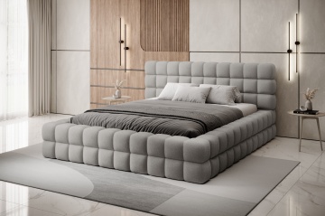 Pat tapițat ELTAP Dizzle Bed, 140x200 cm, gri, Royal 04 – prezentare finală din galeria produsului