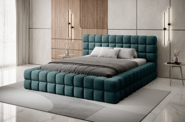 Pat tapițat ELTAP Dizzle Bed, 140x200 cm, verde, Amore 38 – fotografie de catalog a modelului