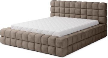 Pat tapițat ELTAP Dizzle Bed, 180x200 cm, bej închis, Amore 20, CU SOMIERĂ METALICĂ, Mecanism pe gaz, CU LADĂ