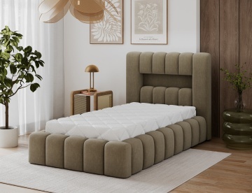 Pat tapițat ELTAP Lamica, 90x200 cm, maro deschis, Nube 20 – fotografie suplimentară de catalog – cadru alternativ al produsului
