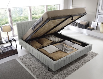 Pat tapițat ELTAP Plissa Bed, 160x200 cm, gri, Relax 03 – imagine suplimentară din galeria modelului