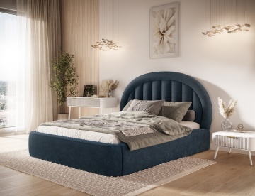 Pat tapițat ELTAP Tapedo Bed, 180x200 cm, bleumarin, Amore 40 – imagine de prezentare din galeria produsului