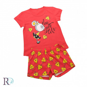 Pijama copii Misha, 100% bumbac, roșu, 2 piese, Roxyma Dream