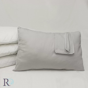 Față de pernă, 50x70 cm, 100% bumbac satin, gri, Roxyma Dream