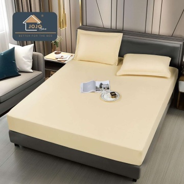 Husa de pat impermeabila cu elastic, policoton, 90/160/180x200 cm, Crem, HIJ-03