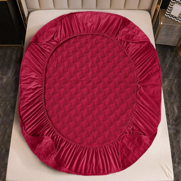 husa de pat din catifea culoare magenta