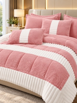 Lenjerie Cocolino roz pudră – detaliu set Johnny Home